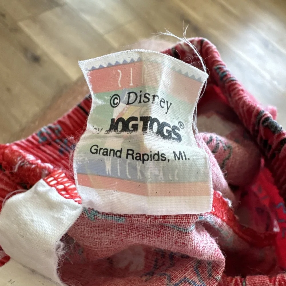 Vintage Mickey Mouse Shorts Infants 6-9 months Disney AOP Red Cotton‎ 90s